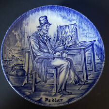 Vintage Blue Transfer Enoch Wedgwood Tunstall Decorative Pedlar Plate picture