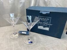 Set of 2 Waterford Marquis Lead Crystal Optic Reserve Martini Glass 6.25