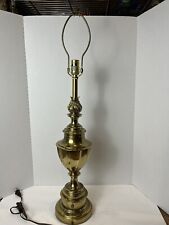 Vintage Stiffel Solid Brass Table Lamp Torch Flame Design 11 LBS Works 34” picture