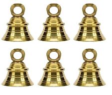 Brass Hanging Bell for Festival Home Decoration with J hock (2 Inch, Pack of 6) picture