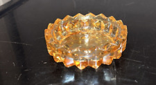 1 Vintage Iridescent Marigold 3”Carnival Glass Salt Cellar Trinket Dish U10 picture