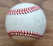 Rare 41st President George H W Bush & First Lady Barbara Bush Autograph Baseball picture