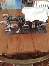 Vintage Rare and Hard to Find Clydesdale 2-Horse Team w/ Conestoga Wagon Lamp  picture