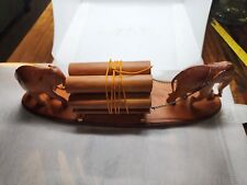 Vintage Wooden Elephant Log Train. Hand Carved & In Good Condition picture