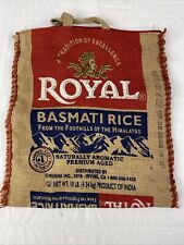 Royal Basmati Rice 10 LB Burlap Zipper Tote Bag No Rice Himalayas Premium Aged picture
