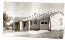 VINTAGE B&W FOUND PHOTO - 1940S - NEWLY CONSTRUCTED HOUSE BEAUTIFUL STONE HOME picture