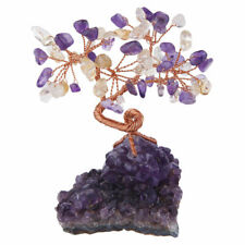 Crystal Money Tree on Amethyst Base Handmade Tumble Chip Stone Bonsai Sculpture picture
