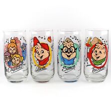 Set 4 1985 Alvin and the Chipmunks Glasses Simon Theodore Chipette EXCELLENT Lot picture