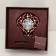 Michael Hero Swarovski Crystal And Pearl With Burgundy  Enamel Picture Frame NEW picture