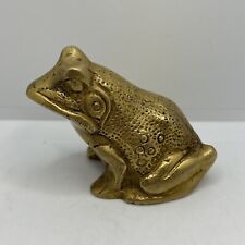  Vintage Solid Brass Frog Figurine Toad Collectible Paperweight picture