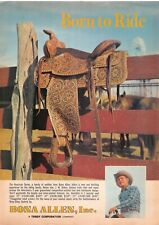 Bona Allen Leather Cowboy Saddles Western Horse Gear Vintage Magazine Print Ad picture