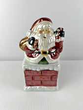 Stacking Santa Claus Ceramic Salt Pepper Shakers Christmas Ornament Decor Retro picture