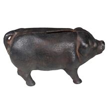 Vintage Cast Iron Pig Piggy Bank Coin Bank 4