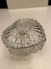 Princess House Discontinued Glass Royal Highlights Heart Shaped Trinket Box picture
