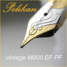 PELIKAN M800 GOLD 18C 750 EF VINTAGE EXTRA FINE NIB PF EAGLE HEAD TWO CHICKS PEN picture