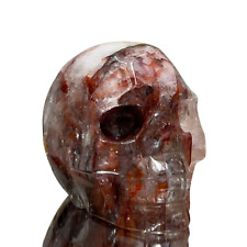 Hematoid Fire Quartz Skull Healing Crystal Carving 922g picture