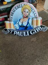 ST. PAULI GIRL BEER MUGS ADVERTISING HANGING INFLATABLE GERMAN 3' X 4' 3D  picture