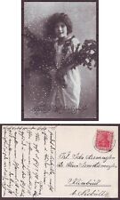 g1322/ Germany Postcard 1918 w/Christmas Child Girl in Night Dress picture