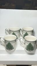 Set of 4 Mikasa Heritage Christmas Story Cups Mugs Tree Holly Lattice CAB08 NEW picture