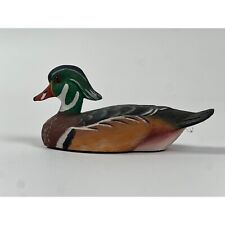 Vintage 1990 Hand Carved & Painted Wood Decor Decoy Duck 6