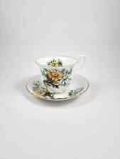 Royal Albert - Footed Teacup / Saucer - Featuring Cornflower Blue and Yellow Flo picture