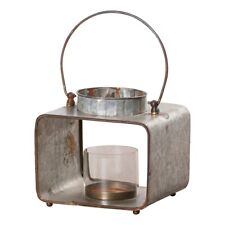 Rustic Square tin Lantern with Glass picture