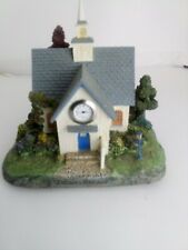 Thomas Kinkade Cottage Village The Forest Chapel Church Lighted Statue Clock picture