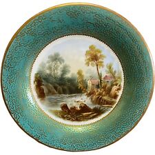 Early 19thc Hand Painted Gold Gilt English Plate Mill on Stock Ghyll Ambleside picture