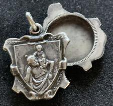 Vintage St. Christopher Slider Pendant Sterling In Case Of Accident Please Open picture