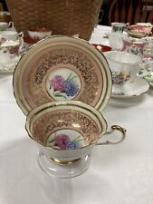 Paragon Vintage Teacup and Saucer Corn Flowers Gold and Beautiful Pink picture