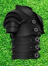 Medieval Leather Armor costume with shoulders Breastplate larp Black Standard picture
