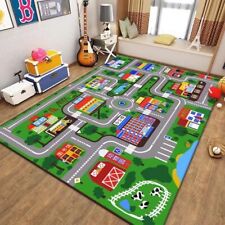 Children's Kids Rugs Town Road Map City Cars Toy Rug Play Village Mat 80 x 120cm picture
