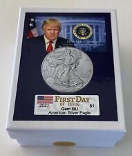  President Donald Trump...2021 American Silver Eagle .999 Silver Coin with COA* picture