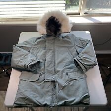 Military Jacket Men’s Sz M Extreme Cold Weather Parka Hooded Fur picture