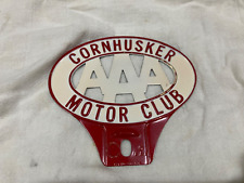Vintage AAA Cornhusker Motor Club Metal License Plate Topper picture