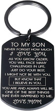 Son Gifts from Mom to My Son I Love You Keychain Gift for Him Boys Men Inspirati picture