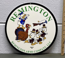 Remington Arms Metal Sign Shells Shotgun Donald Duck Cartoon Character Gas Oil picture