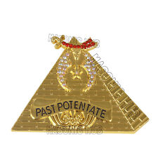 Masonic Regalia Past Potentate Collar Jewel Gold Plated with Rhinestons -Pyramid picture