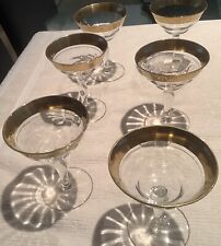 Set 6 Tiffin Franciscan champagne/sherbert Glasses Rambler Rose24Gold Encrusted picture