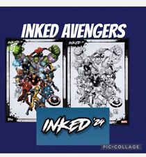 Topps Marvel Collect AVENGERS INKED  1 color 1 b&w picture