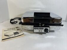 GE General Electric Chrome Waffle Baker Maker Grill A2G48T - Works picture