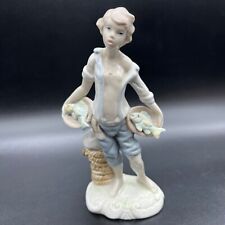 Vintage Espana, Lladro Style Porceline Figurine Girl Fish Market Spanish Country picture