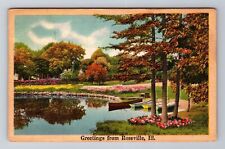 Roseville IL-Illinois, General Greetings, Lake, Antique Vintage Postcard picture