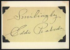 Eddie Peabody d1970 signed autograph auto 3x5 Cut American Banjo Player picture