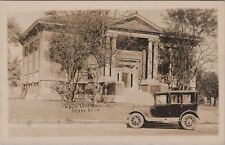 Public Library Perry Oklahoma Old Car RPPC Photo Postcard picture
