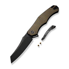 WE Knife RekkeR Frame Lock 22010G-3 Golden & Black Titanium 20CV Pocket Knives picture