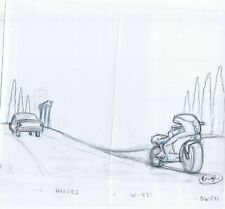 Simpsons Bike Car 2005 Original Art w/COA Animation Production Pencils SC*331 BG picture