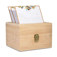 Kitchen Recipe Box Handmade Recipe Box With Cards And Slots With 50 Recipe Cards picture