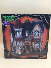 Lemax Spooky Town House Of Shawdows Figurine Michaels Rare Halloween Collectible picture