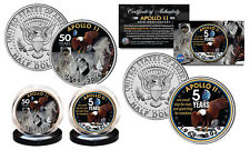 APOLLO 11 50th Anniversary Man on Moon U.S. JFK Kennedy Half Dollar 2-Coin Set picture